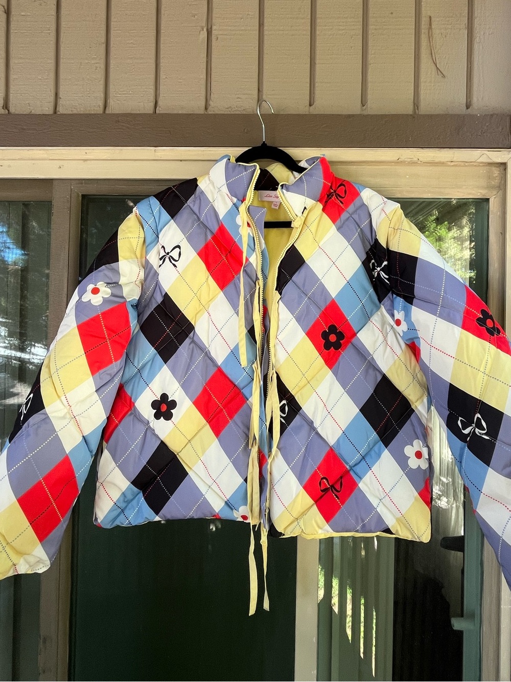 Lisa Says Gah! Lady Puffer Cirque Argyle Jacket | Vest